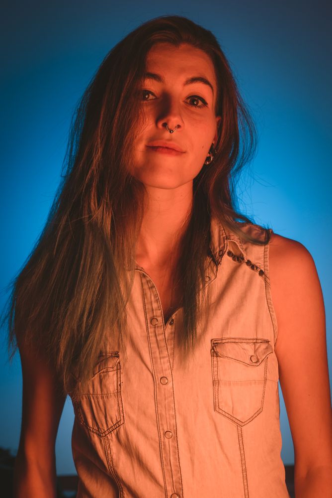 woman with nose piercing