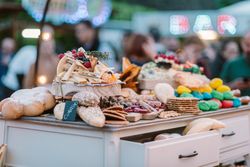 Wedding buffet with canapes and sweets