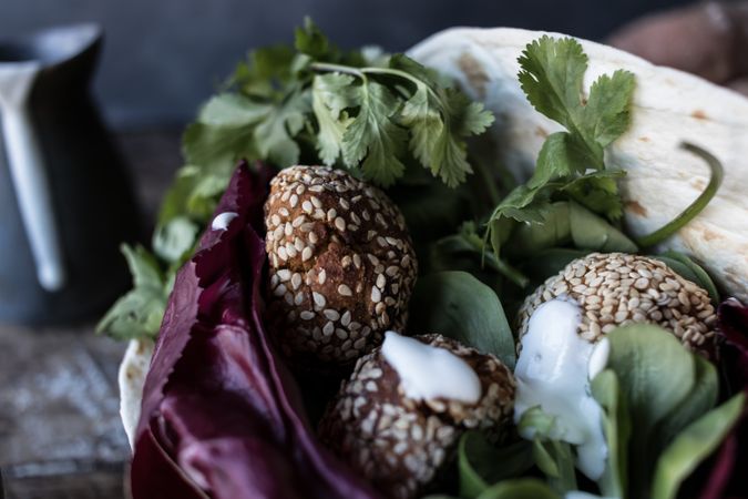 Fresh sweet potato falafel