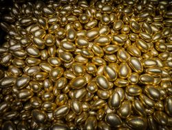 Golden chocolate eggs
