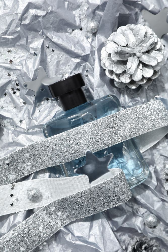 Concept of cosmetics, winter cosmetics, top view