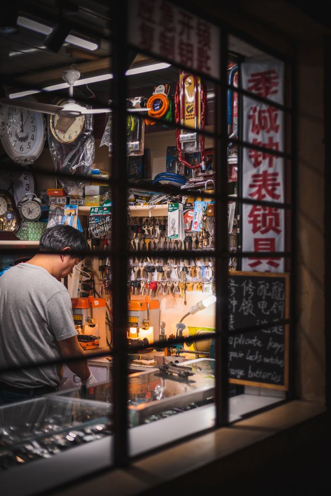 Man in kitchen at night
