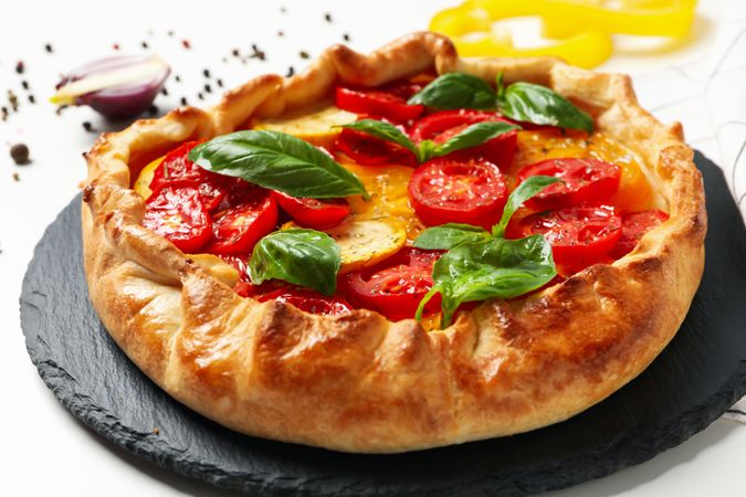 Concept of tasty food, delicious Vegetable galette