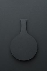 Paper cut out of round bottom flask