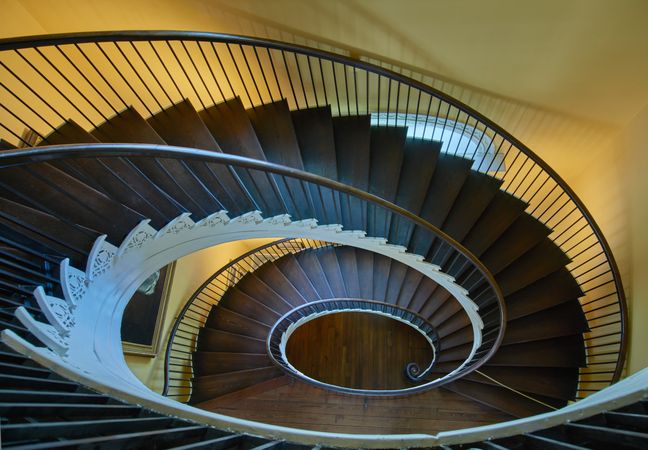 Spiral staircase, at the Nathaniel Russell House, Charleston, South Carolina
