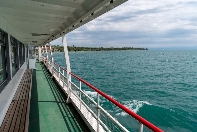 Sailing in Germany on Lake Constance, view from the boat