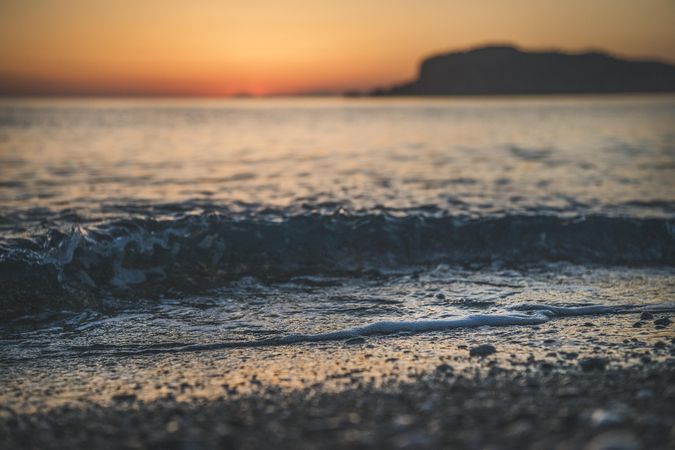 Colorful sunset at beach in Alanya, Turkey, horizonal composition