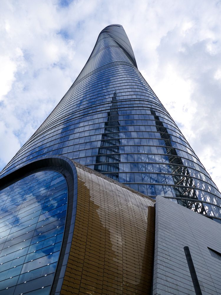 Low angle view of Saigon Skydeck spiral building in Ho Chi Minh City, Vietnam