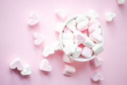 St. Valentines concept with marshmallow
