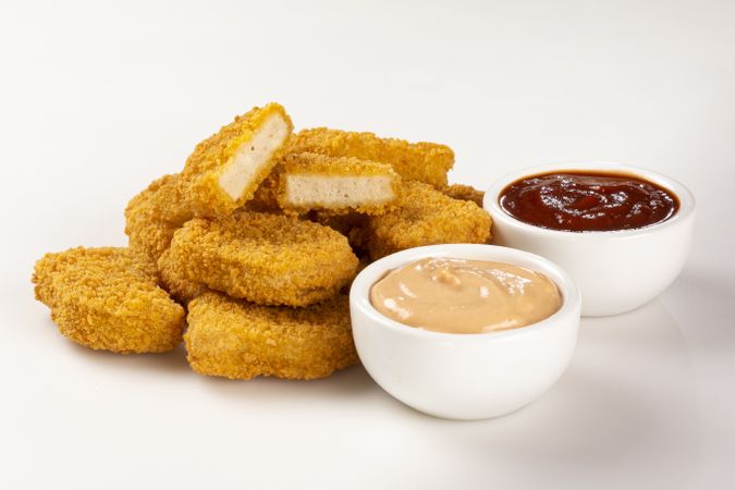 Fried chicken nuggets isolated