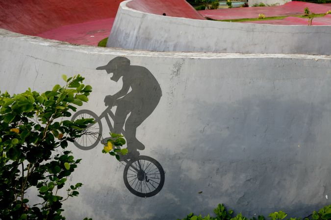 Shadow of a BMX rider