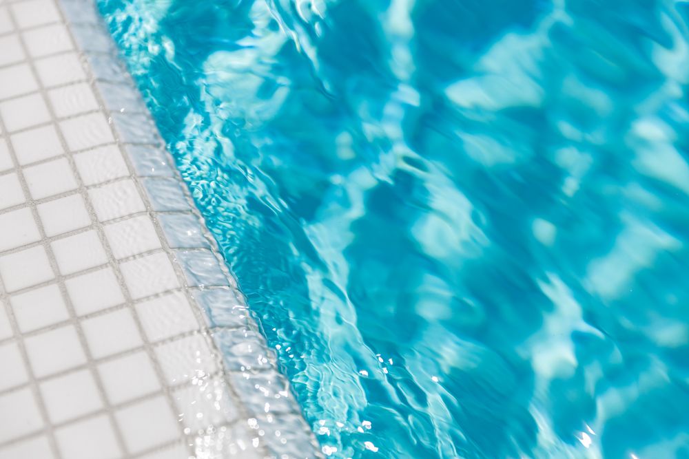 Close up of side of pool