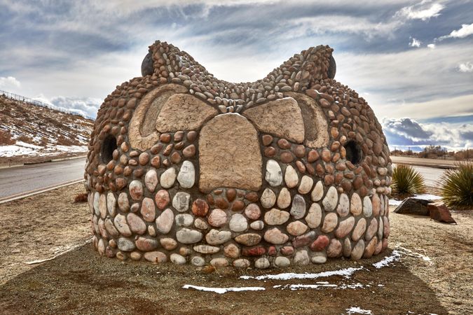 Huge rattlesnake sculpture in Albuquerque, New Mexico