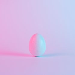 Egg with colorful ultraviolet holographic neon lights