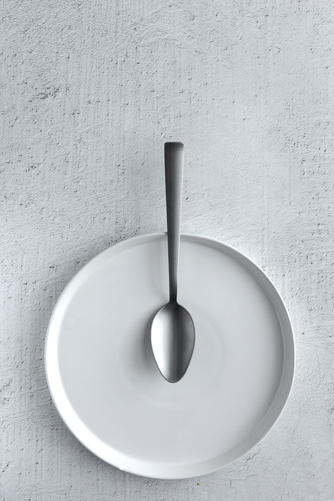From above picture of composition of dish and cutlery