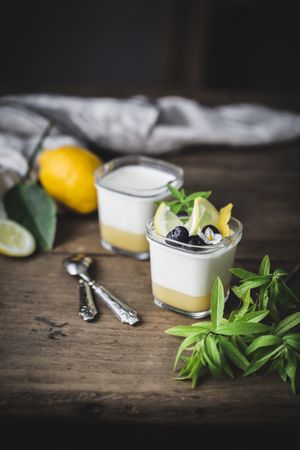 Homemade yogurt with lemon curd