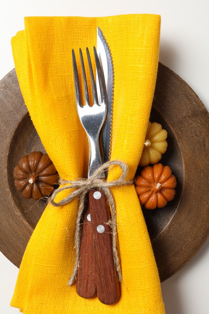 Fall season, autumn time, table setting for fall season