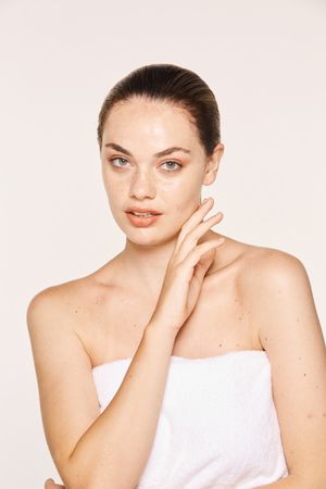 female demonstrating natural beauty