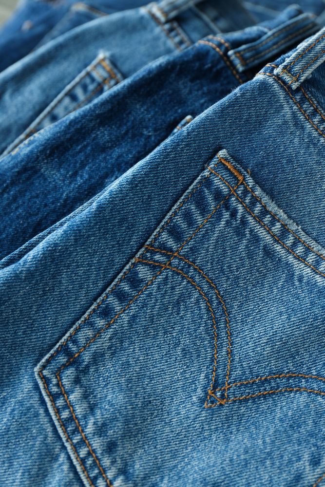 Pockets on jeans close-up