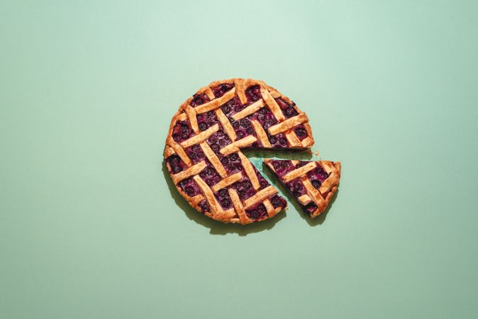 Top view of delicious blueberry pie