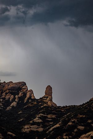 Views of the Montserrat Mountain with storm