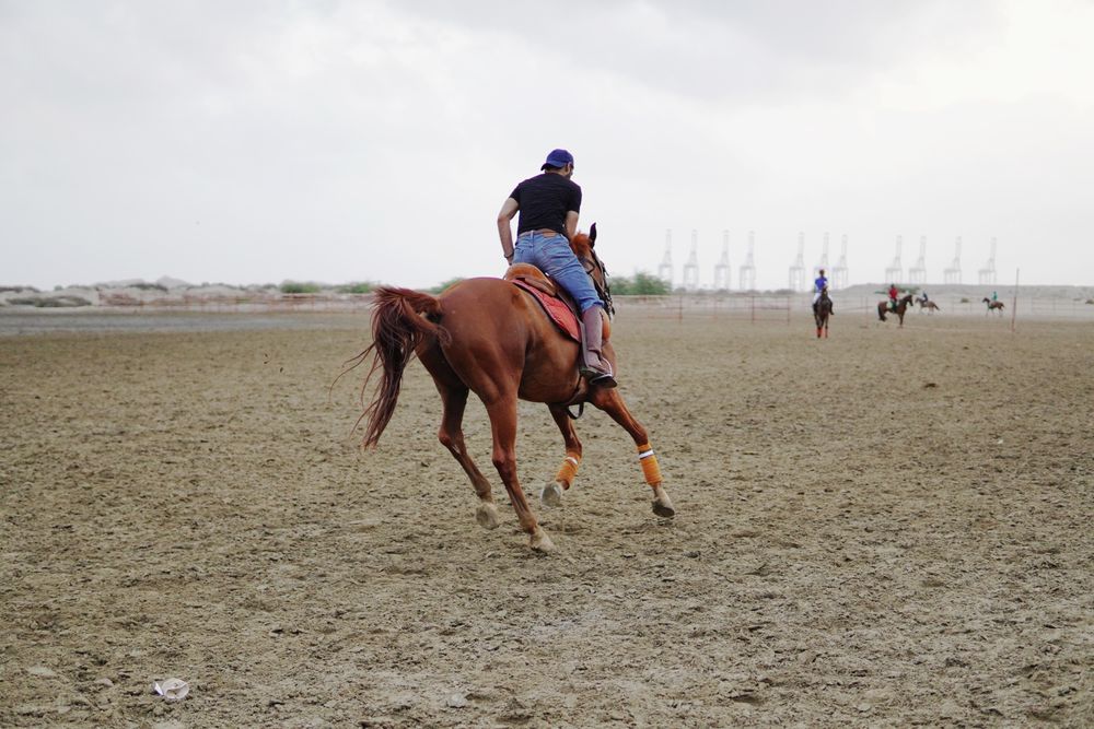 Man riding a horse