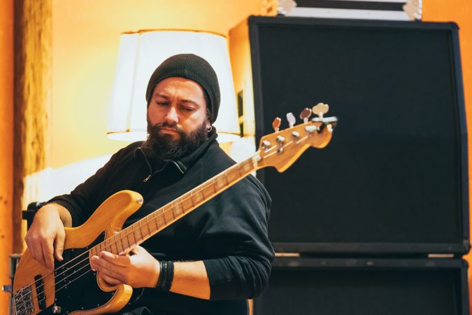 Musician playing guitar
