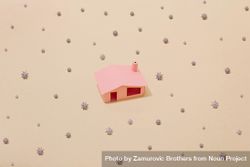 Pink house with virus cells 5ajlQ4
