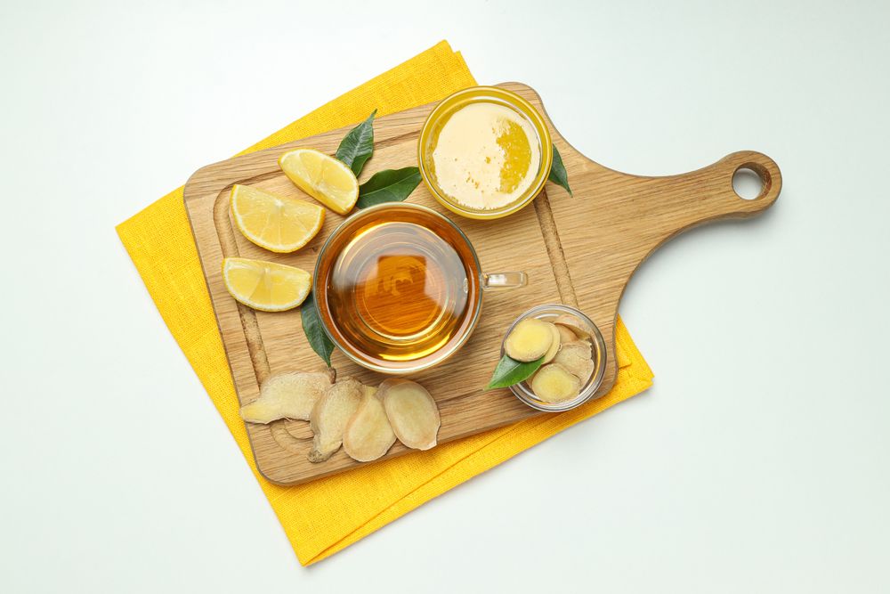Cold treatment, healthcare concept - tea with ginger