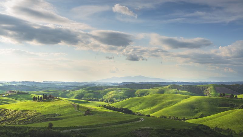 Countryside landscape in Volterra, Tuscany, Italy