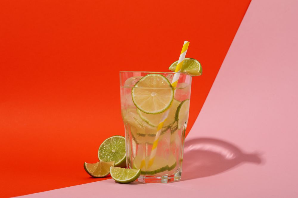 Glass of mojito, delicious fresh summer cocktail