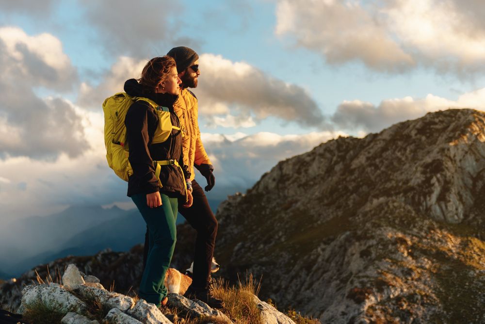 people hiking in the mountains