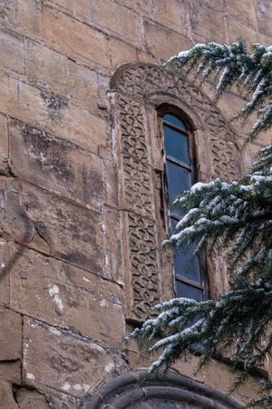 Old church wall with window in Tbilisi's downtown