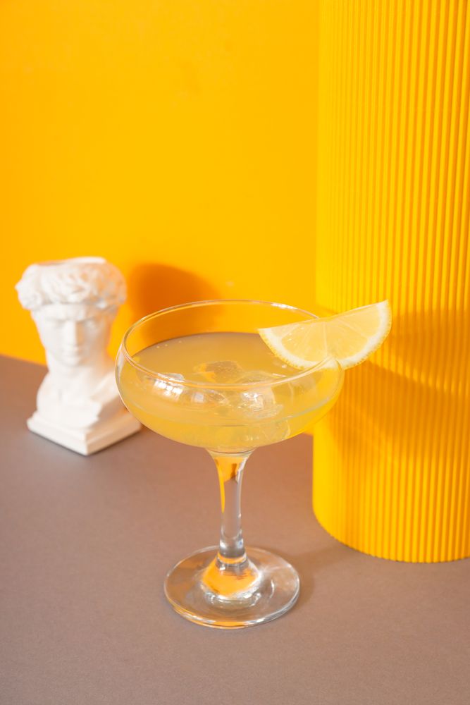 Concept of tasty drink, Limoncello, Italian lemon liqueur