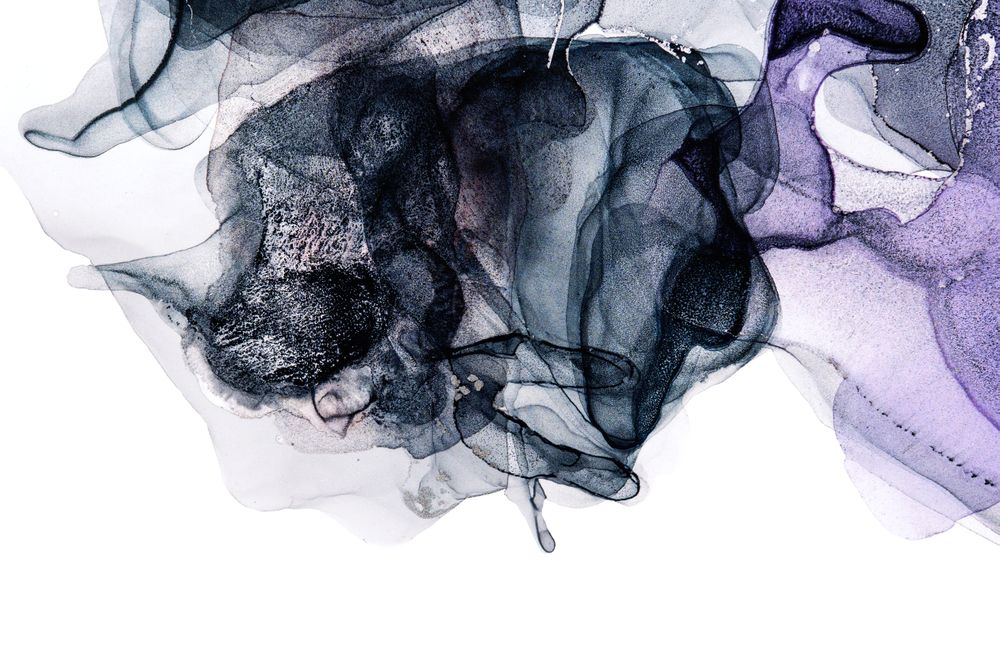 Modern purple grey fluid art