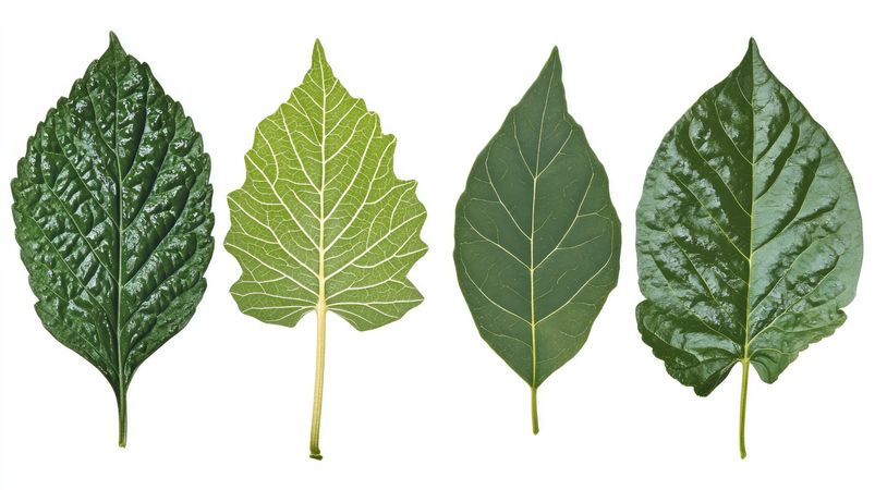 Green leaves, studio