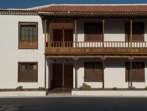 Vintage house with wooden windows