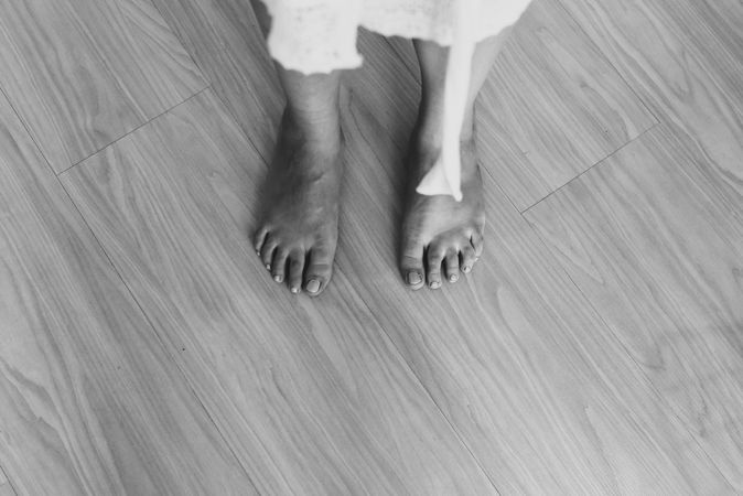 Woman legs on floor