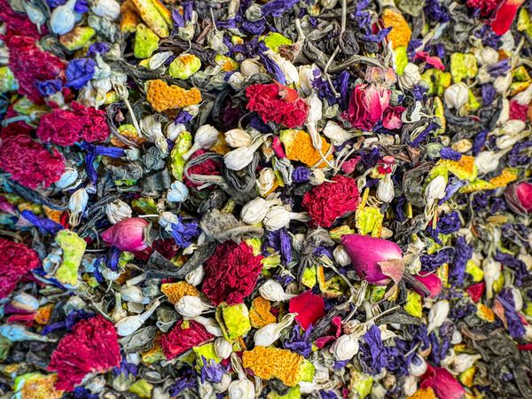 Colorful floral blend tea