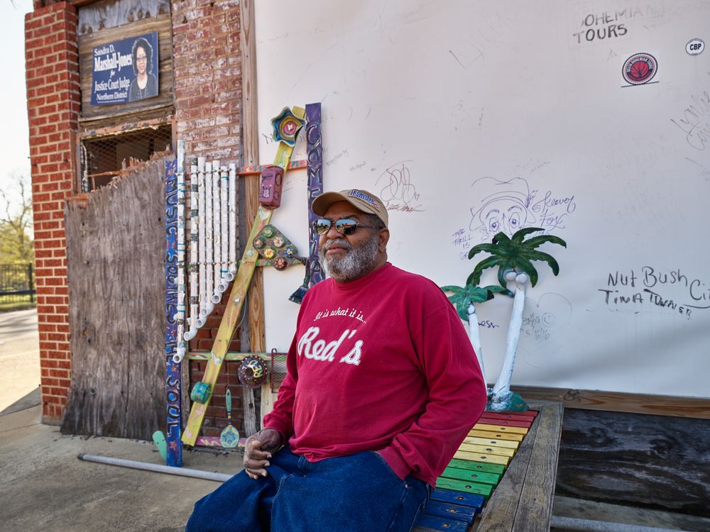 This fellow sitting outside Red's Blues Club in Clarksdale, Mississippi