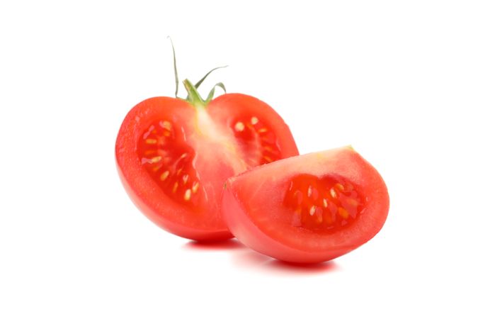 Fresh ripe tomato isolated on plain background