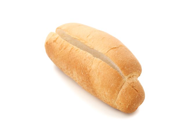 Hot dog bun isolated on plain background