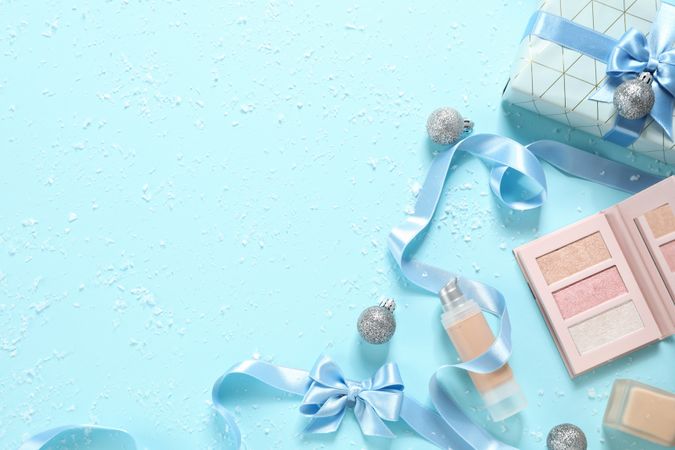 Concept of cosmetics, winter cosmetics, space for text