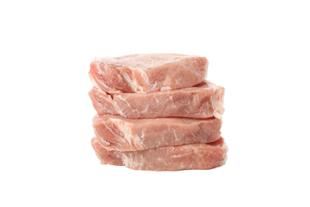 Raw meat for steak isolated on blank background