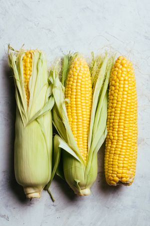 Phases of fresh corn peeling
