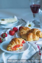 Homemade croissants filled with strawberries 4ODvEb