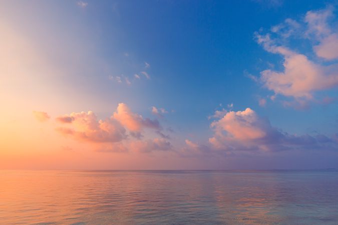 Colorful sunset under the Indian Ocean, landscape