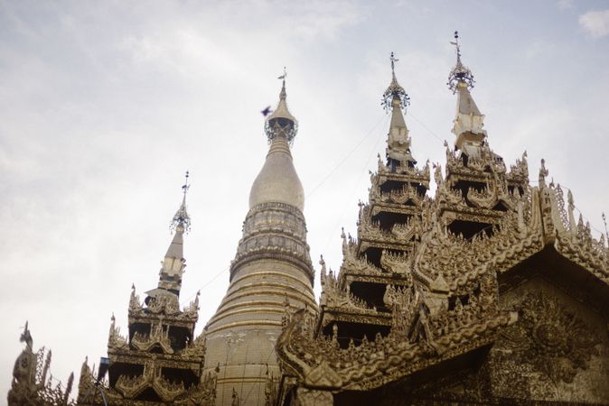 Beautiful old building with towers and blue heaven