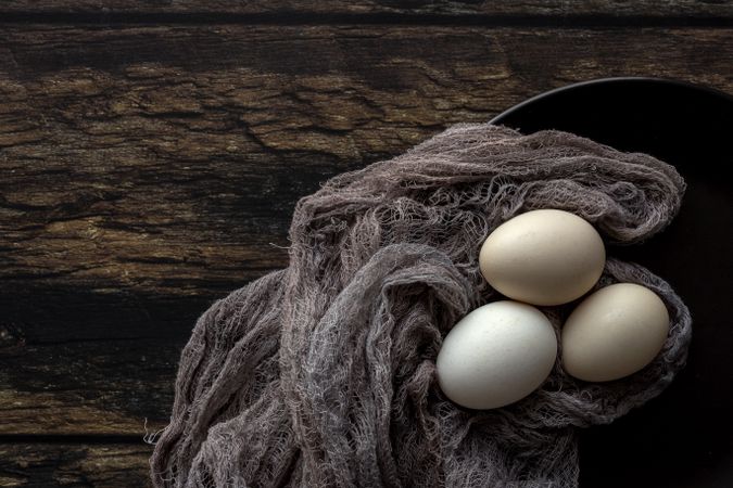 eggs on wooden table