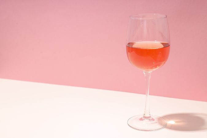Glass of wine, delicious alcohol drink in glass